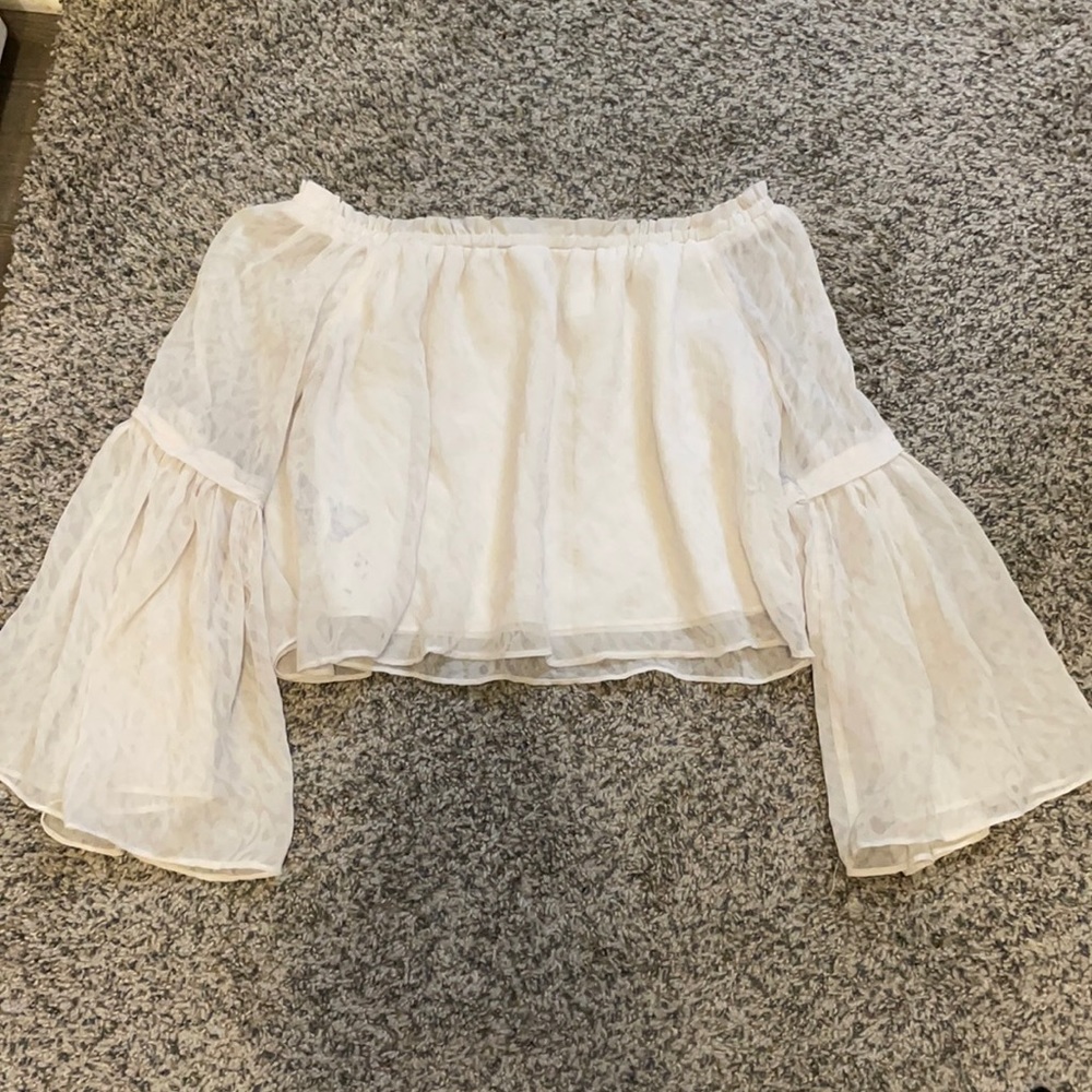 Off the shoulder flowy white top